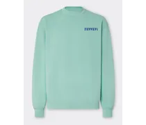 Sweatshirt Mit Ferrari-logo Aus Silikon - Male Pullover & Strickwaren Aquamarin