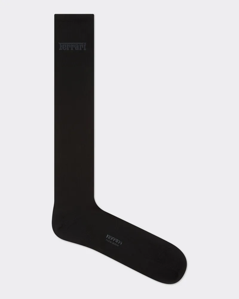 Ferrari Hohe Socken Aus Leinen Mit Ferrari-logo -  Unterwäsche & Socken Schwarz Schwarz