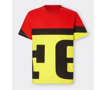T-shirt Aus Baumwolle Mit Ferrari-maxilogo - Male T-shirts Rosso Corsa
