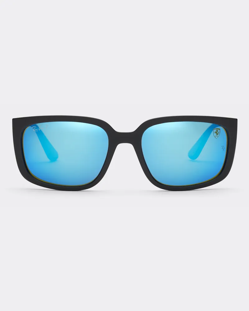 Ferrari Ray-ban Für Scuderia Ferrari Rb4443m In Schwarzem Peek Mit Grün Verspiegelten, Blau Polarisierten Gläsern -  Sonnenbrillen Mattschwarz Mattschwarz