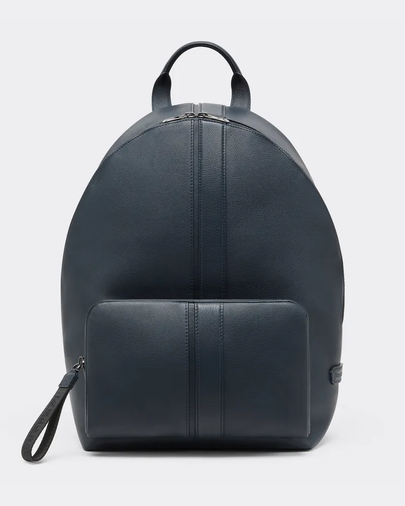 Ferrari Rucksack Aus Genarbtem Leder -  Rucksäcke Navy Navy