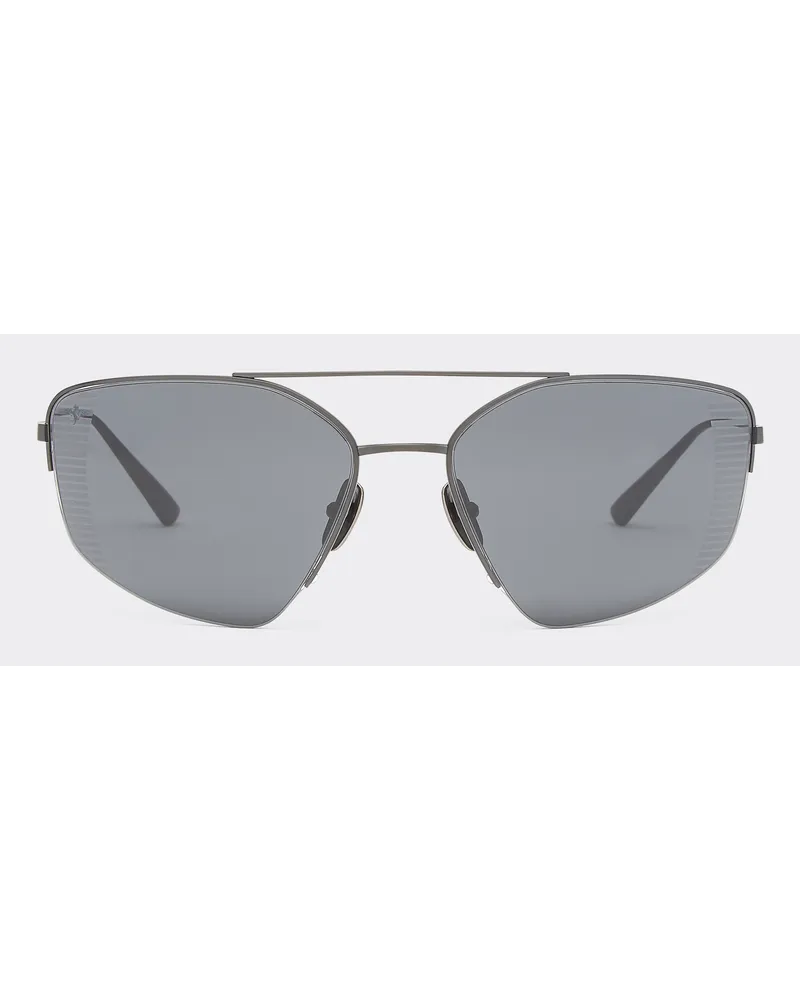 Ferrari Ferrari Sonnenbrille Aus Schwarzem Titan Mit Grauen Polarisierten Gläsern - Male Sonnenbrillen Mattschwarz Mattschwarz