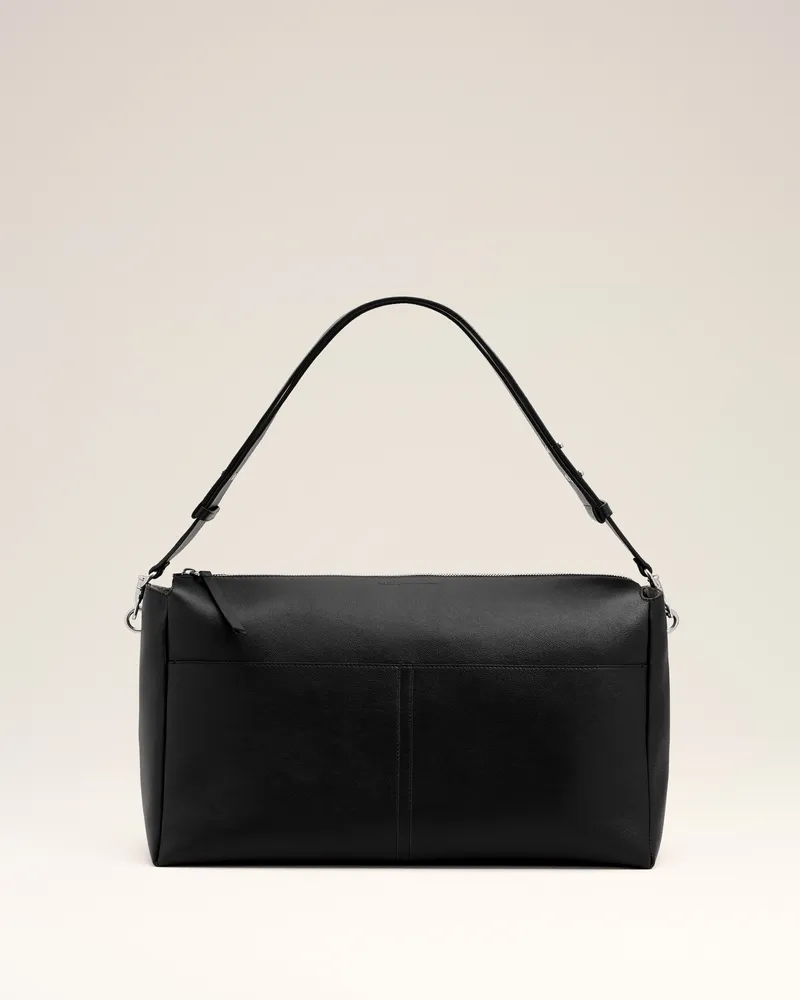AMI Paris Carrousel Große Tasche aus schwarzem Kalbsleder mit Reißverschluss Schwarz - Größe Unisex Schwarz