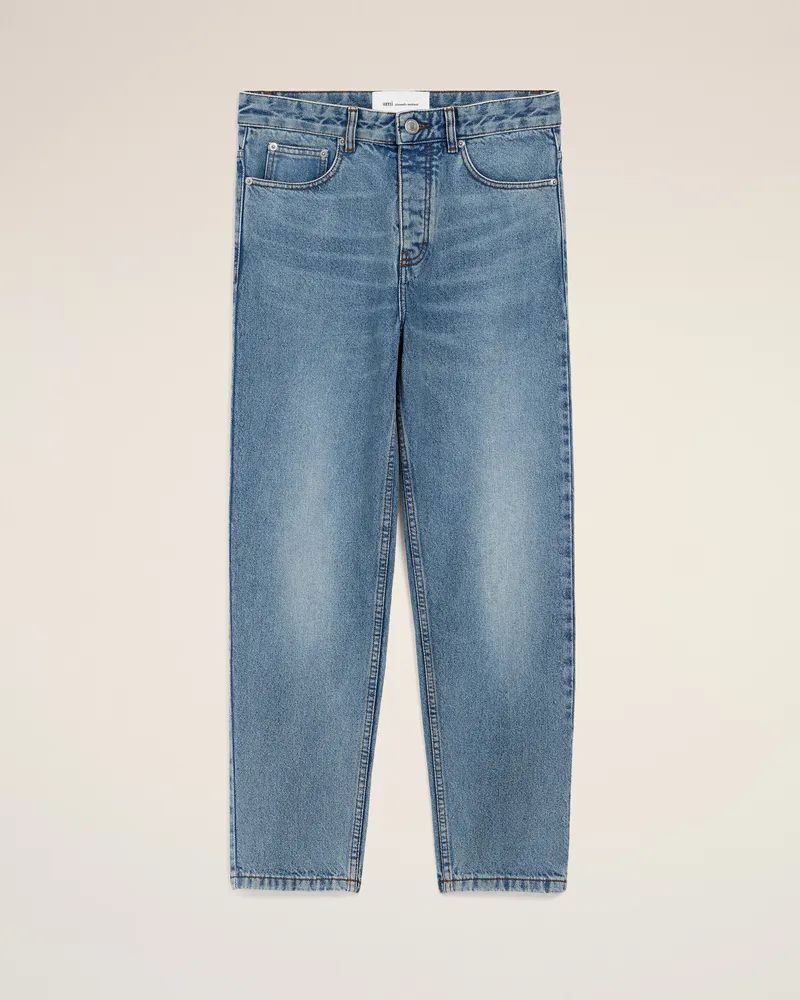 AMI Paris Tapered Fit Jeans aus blauem Baumwollstoff Blau für Herren Blau