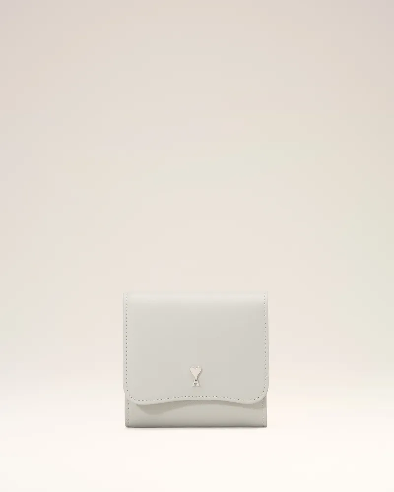AMI Paris Paris Paris Kompakt-Portemonnaie aus grünem Rindsleder Grün - Größe Unisex Celadongrün