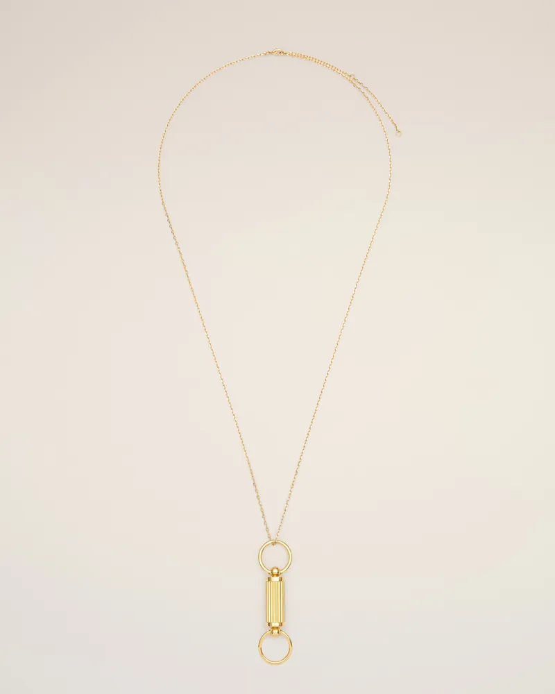 AMI Paris Brillenkettencollier mit Anhänger aus goldfarbenem Messing Gelb Unisex Gold