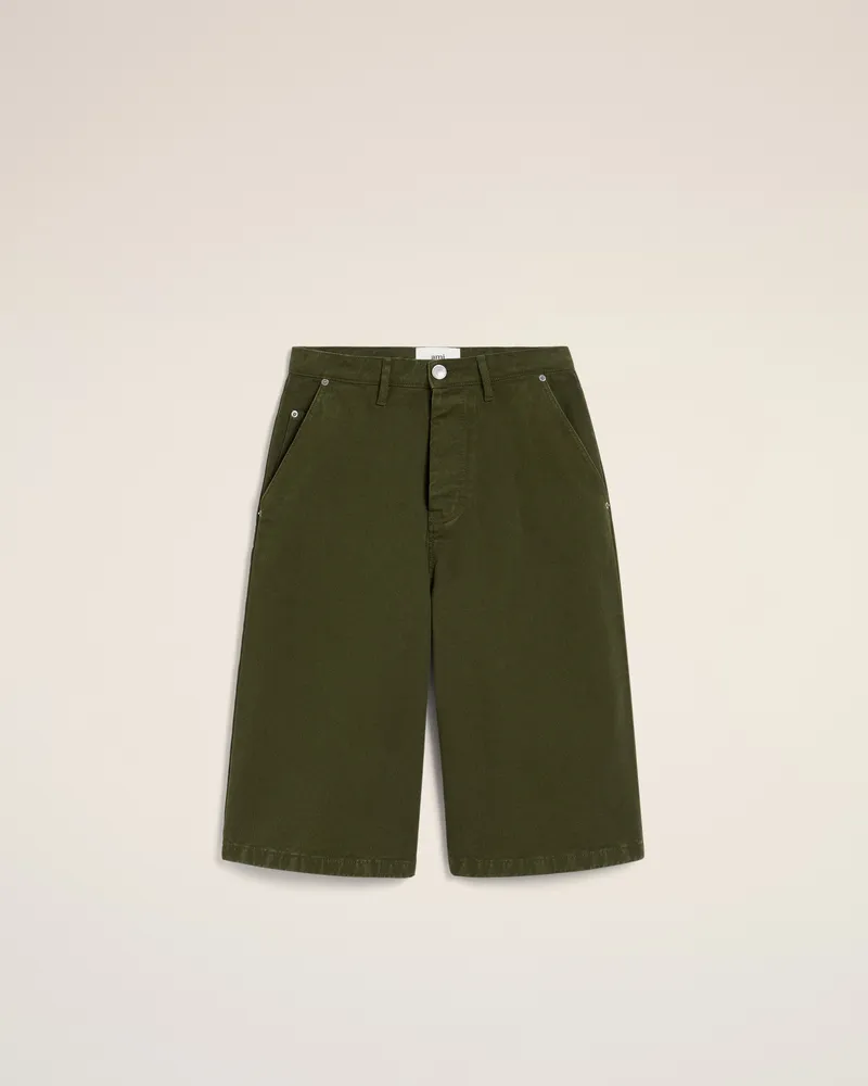 AMI Paris Grüne Bermudashorts aus Baumwolle in weiter Passform Grün - Größe für Herren Loden
