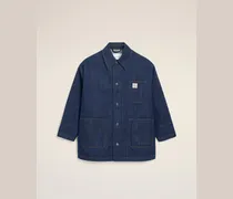 Worker Jacke aus blauem Baumwollstoff mit Heritage-Label von Ami Paris Blau Unisex