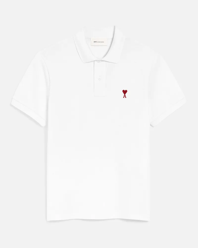 AMI Paris Ami de Coeur Polo aus weißer Baumwolle Weiß - Größe Unisex Weiss