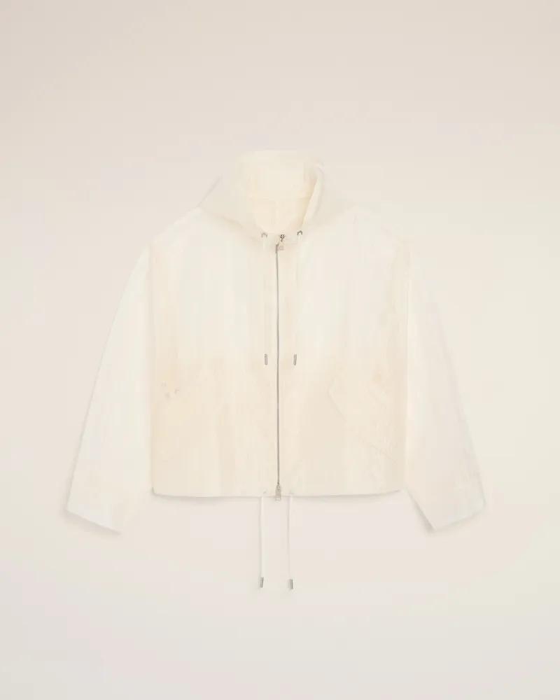 AMI Paris Weiße Windjacke aus Nylon mit Reißverschluss Weiß für Herren Weiss