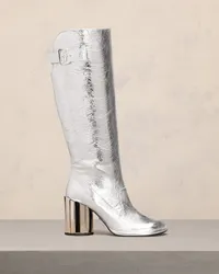 AMI Paris Anatomische Stiefel mit Schnallen Silber Silber