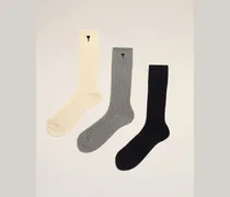 Dreierpack Ami De Coeur Socken aus weißer Baumwolle Weiß Unisex