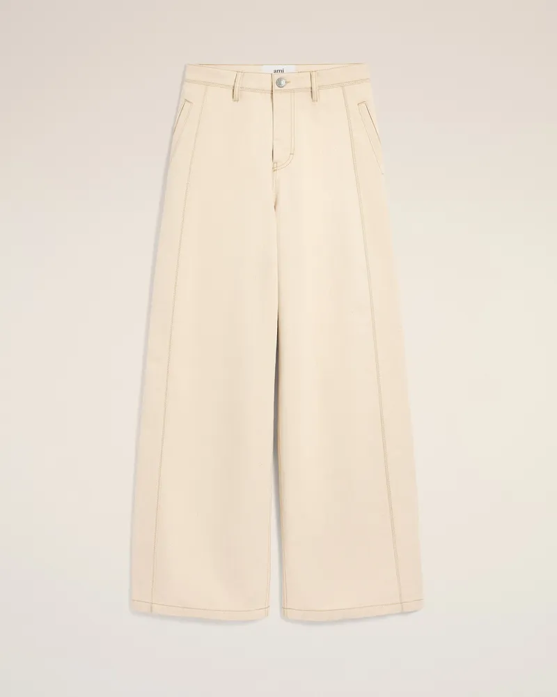 AMI Paris Super-Wide-Fit-Jeans aus weißer Baumwolle Weiß für Damen Off-weiss