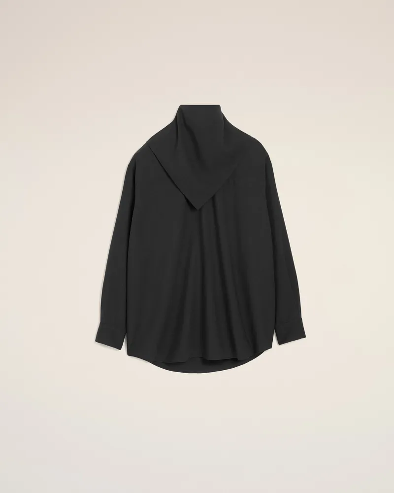 AMI Paris Langärmelige Bandana-Bluse aus schwarzer Wolle Grau Unisex Anthrazit