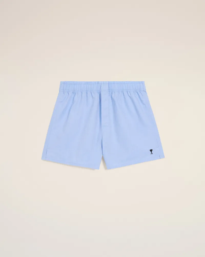 AMI Paris Blaue Baumwoll-Boxershorts mit schwarzem Ami De Coeur Motiv Weiß für Herren Cashmere