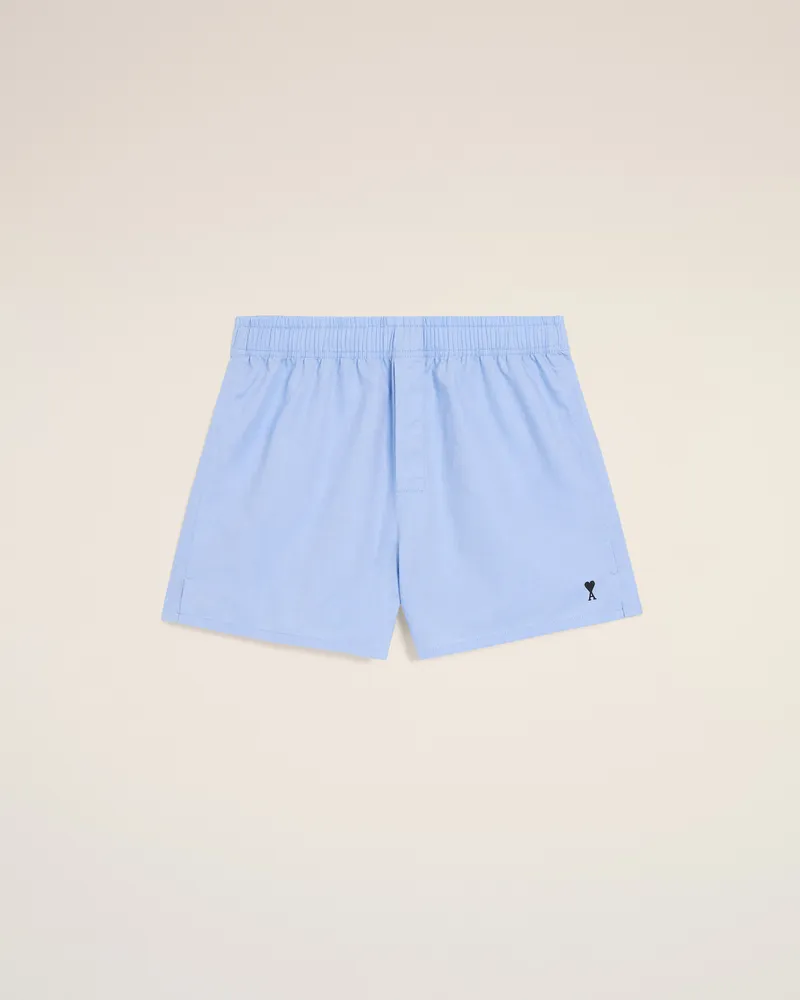 AMI Paris Blaue Baumwoll-Boxershorts mit schwarzem Ami De Coeur Motiv Weiß für Herren Cashmere