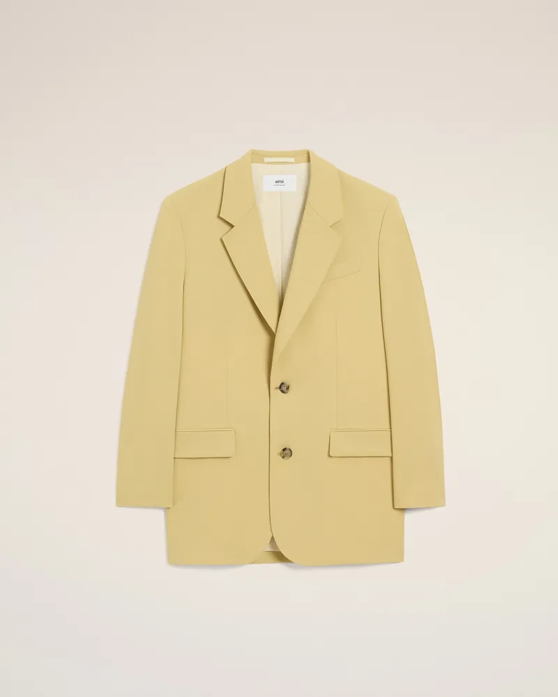 AMI Paris Lockerer zweireihiger Blazer aus grüner Wolle Gelb für Herren Lime