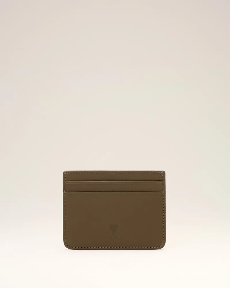 AMI Paris Ami de Coeur Kartenetui aus braunem Rindsleder Braun - Größe Unisex Trüffel