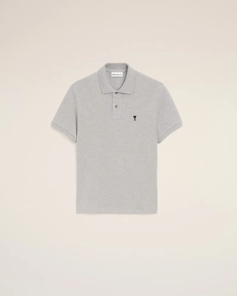 AMI Paris Ami de Coeur Poloshirt aus grauer Baumwolle Grau für Herren Heather