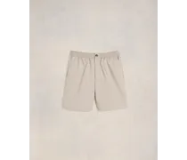 Shorts mit elastischem Taillenbund Beige