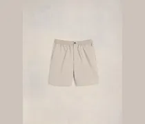 Shorts mit elastischem Taillenbund Beige