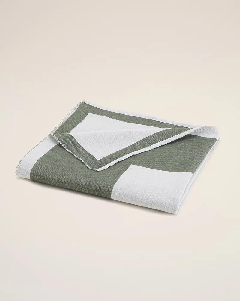 AMI Paris Schwarzes zweifarbiges Strandtuch aus Baumwolle Weiß Unisex Weiss