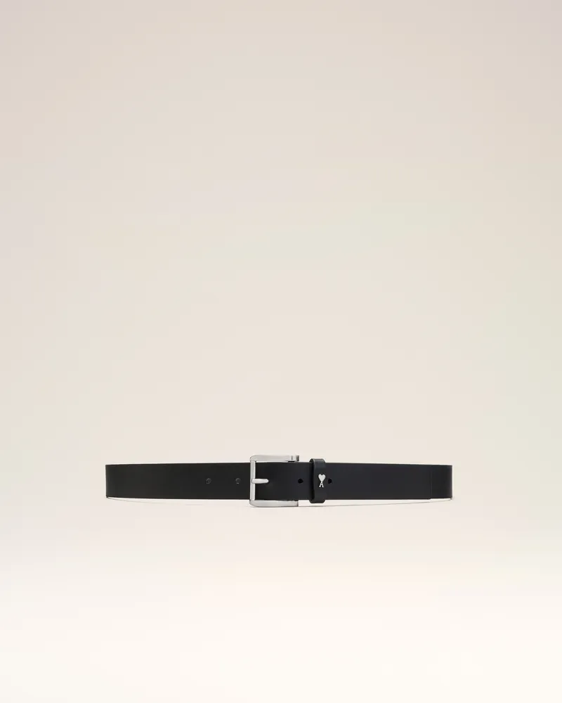 AMI Paris Paris Paris Gürtel aus schwarzem Rindsleder Schwarz Unisex Schwarz