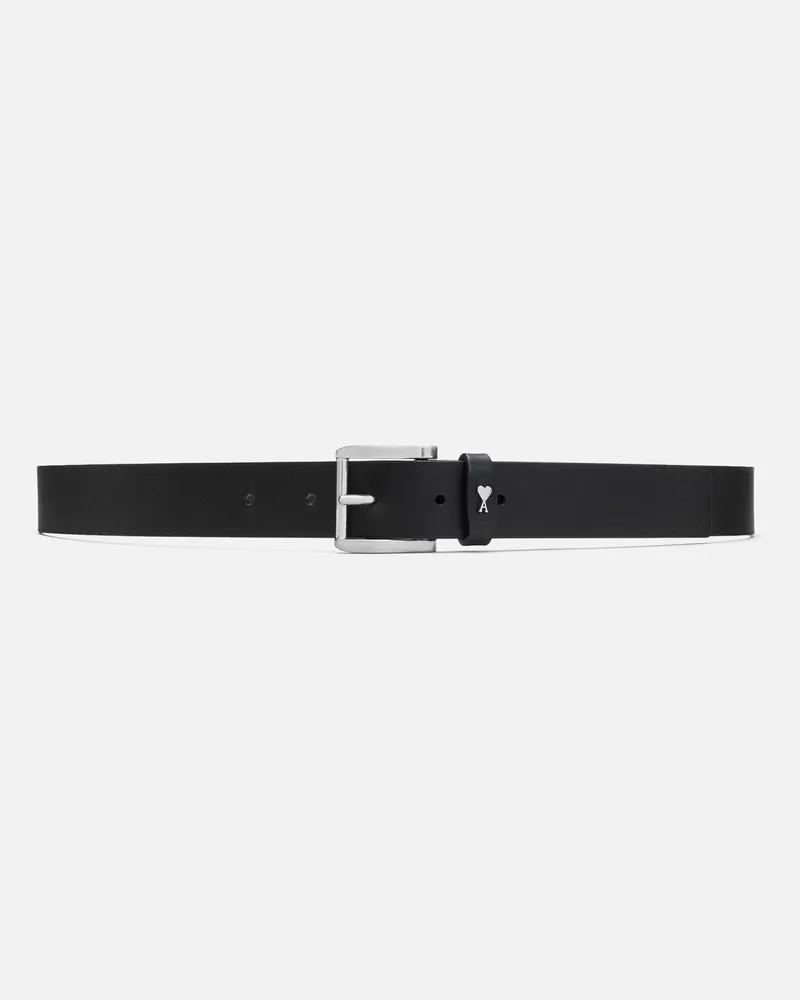 AMI Paris Paris Paris Gürtel aus schwarzem Rindsleder Schwarz Unisex Schwarz