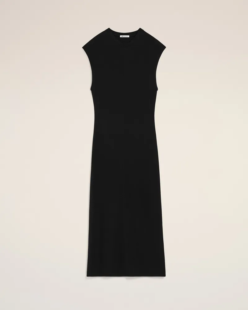 AMI Paris Schwarzes Jersey-Kleid, ärmellos, figurbetont, lang Schwarz für Damen Schwarz