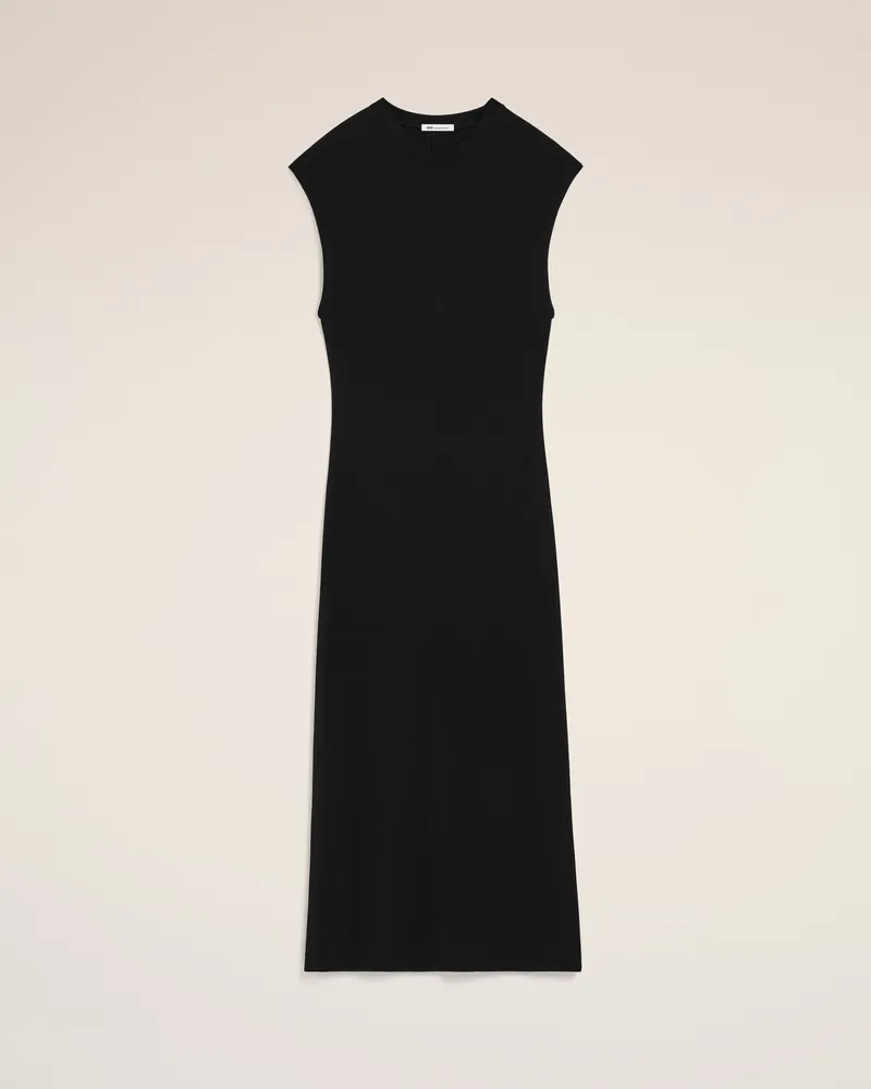 AMI Paris Schwarzes Jersey-Kleid, ärmellos, figurbetont, lang Schwarz für Damen Schwarz