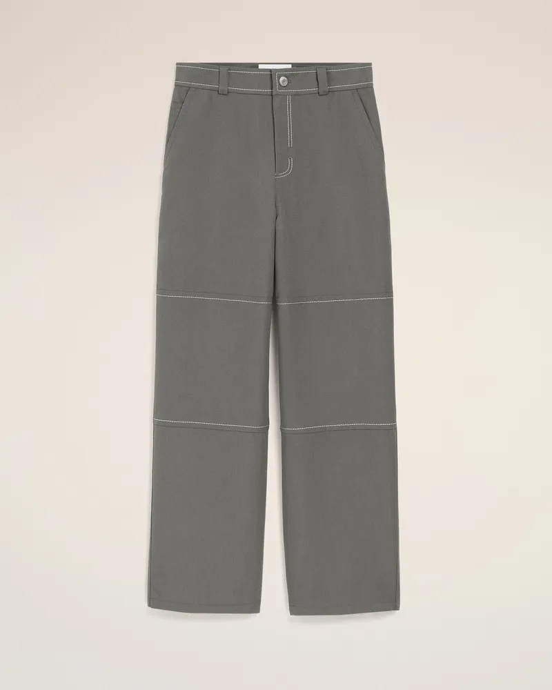 AMI Paris Graue Arbeitshose aus Schurwolle Grau für Herren Carbon