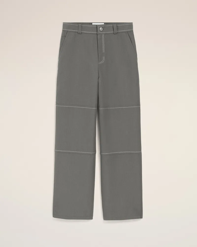 AMI Paris Graue Arbeitshose aus Schurwolle Grau für Herren Carbon