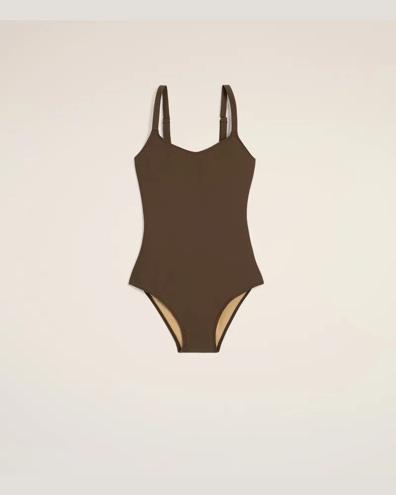 AMI Paris Brauner einteiliger Badeanzug Braun für Damen Arabica