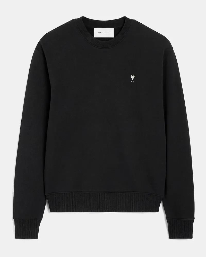 AMI Paris Ami De Coeur Sweatshirt aus schwarzer Baumwolle Schwarz für Herren Schwarz