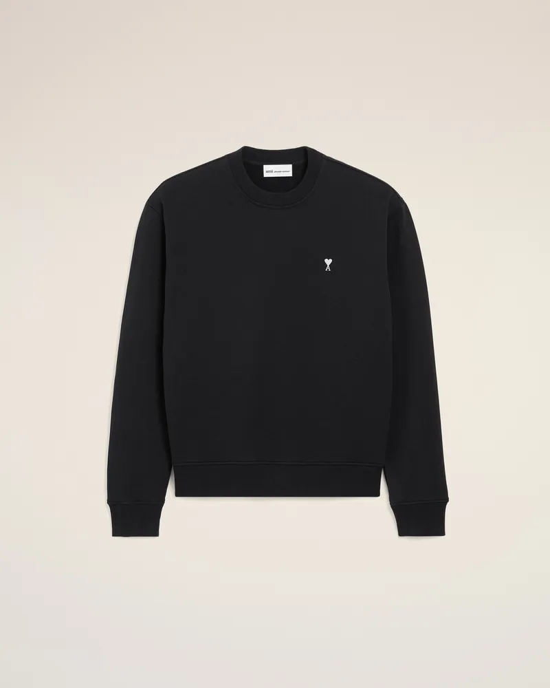 AMI Paris Ami De Coeur Sweatshirt aus schwarzer Baumwolle Schwarz für Herren Schwarz
