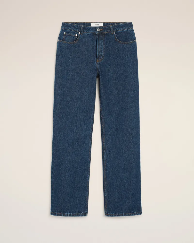 AMI Paris Large-Fit-Jeans aus blauer Baumwolle Blau für Herren Indigo