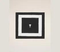 Schwarzer Baumwollschal mit De Coeur Print Schwarz Unisex