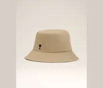 Beigefarbener Ami De Coeur Fischerhut aus Baumwolle Beige Unisex