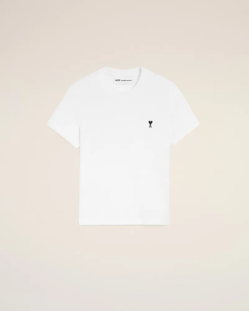 AMI Paris Ami de Coeur T-Shirt aus weißer Baumwolle Weiß für Damen Weiss