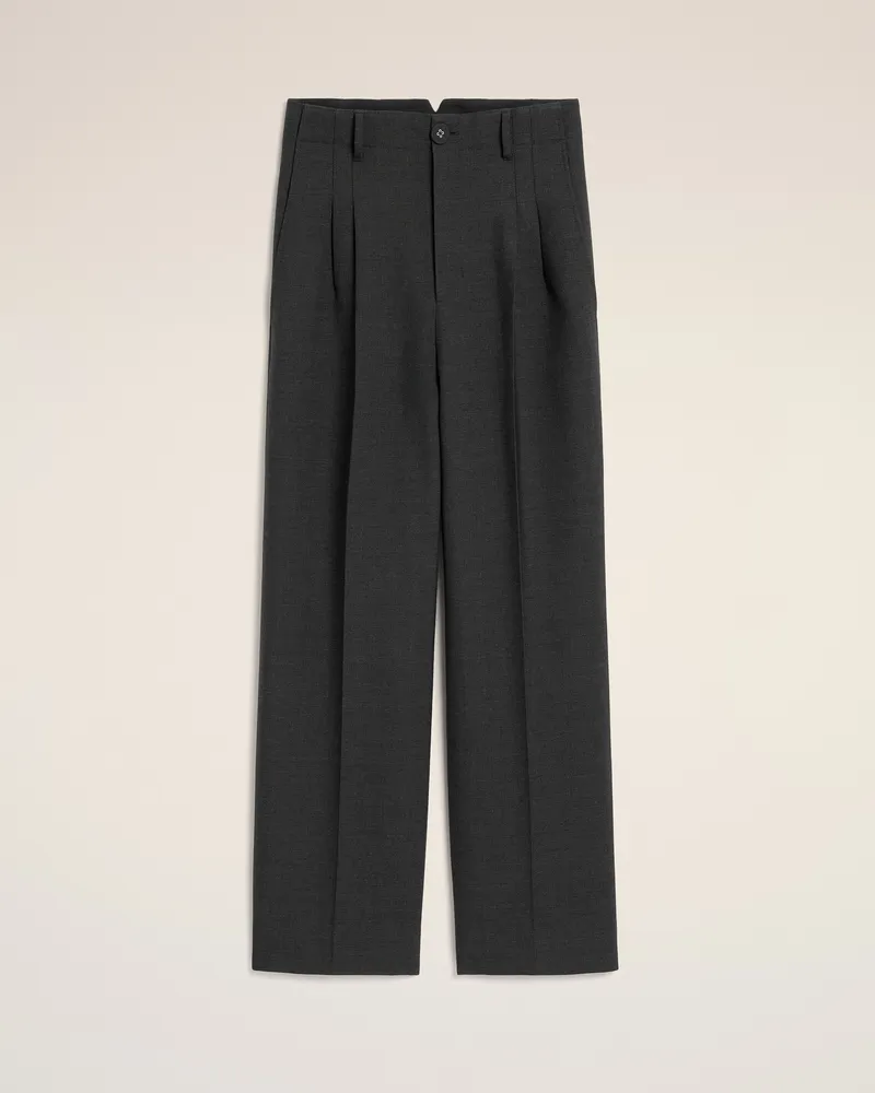 AMI Paris Graue High-Waist-Hose im Carrot-Fit aus Wolle Grau für Herren Kohlenstoffgrau