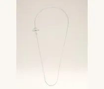 Ami de Coeur Halskette aus silberfarbenem Messing mit Kettengliedern Grau - Größe Unisex