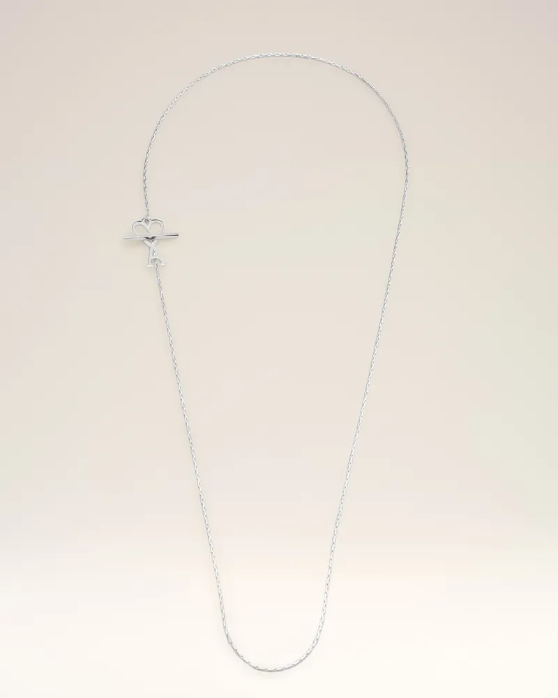 AMI Paris Ami de Coeur Halskette aus silberfarbenem Messing mit Kettengliedern Grau Unisex Silber