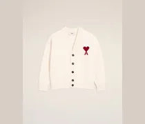 Ami De Coeur Cardigan aus weißer Wolle Weiß Unisex