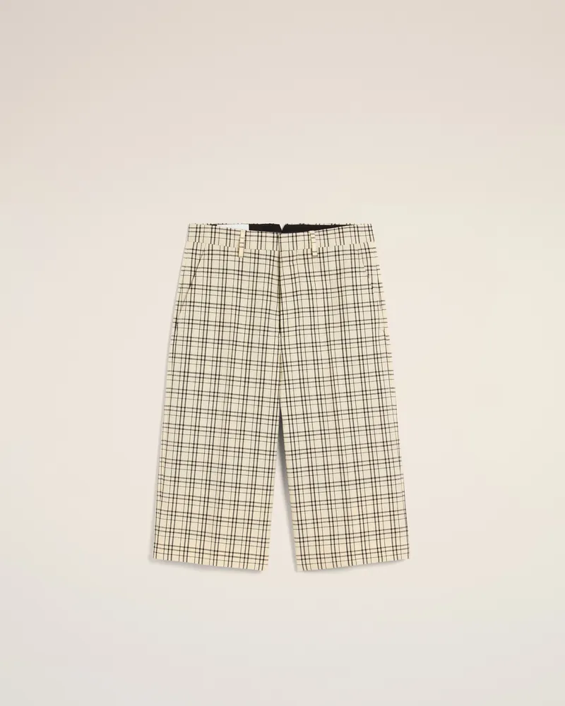 AMI Paris Karierte weite Bermudashorts aus Wolle in Beige Weiß - Größe für Herren Weiss