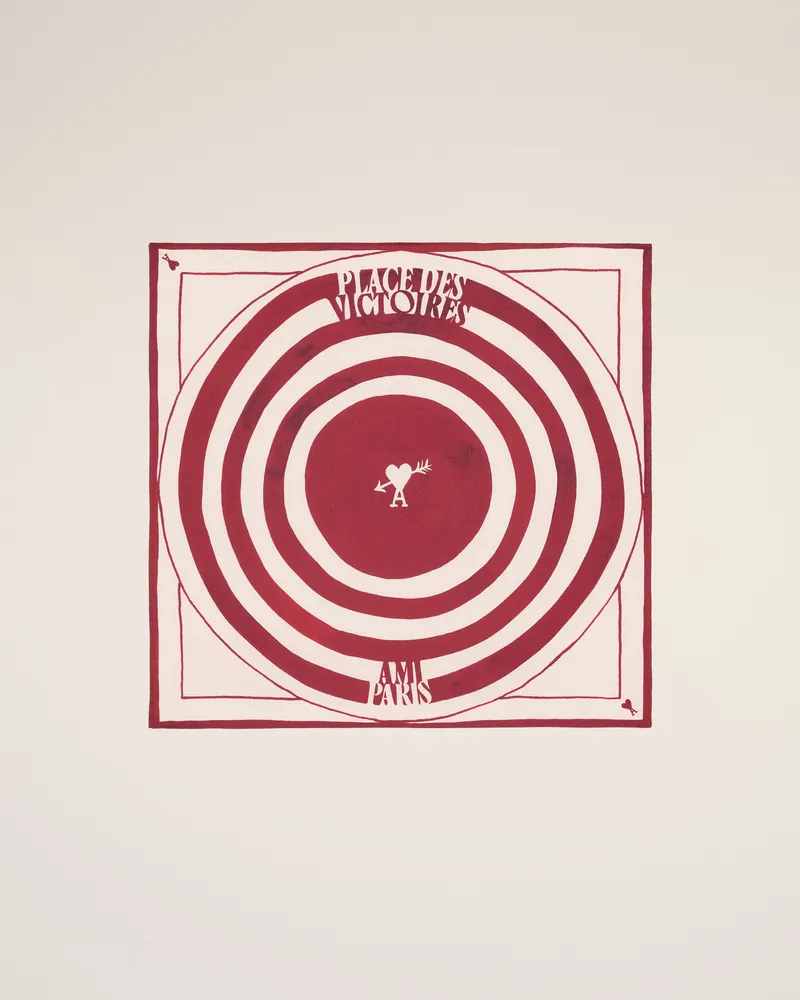 AMI Paris Roter Seidenschal Place Des Victoires Rot Unisex Rubin