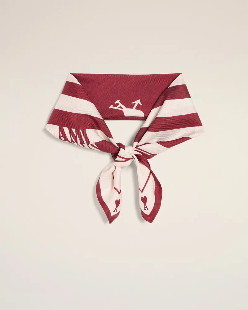 AMI Paris Roter Seidenschal Place Des Victoires Rot Unisex Rubin