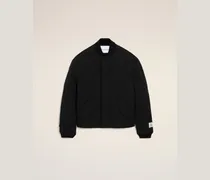 Schwarze gepolsterte Jacke aus Nylon Schwarz Unisex