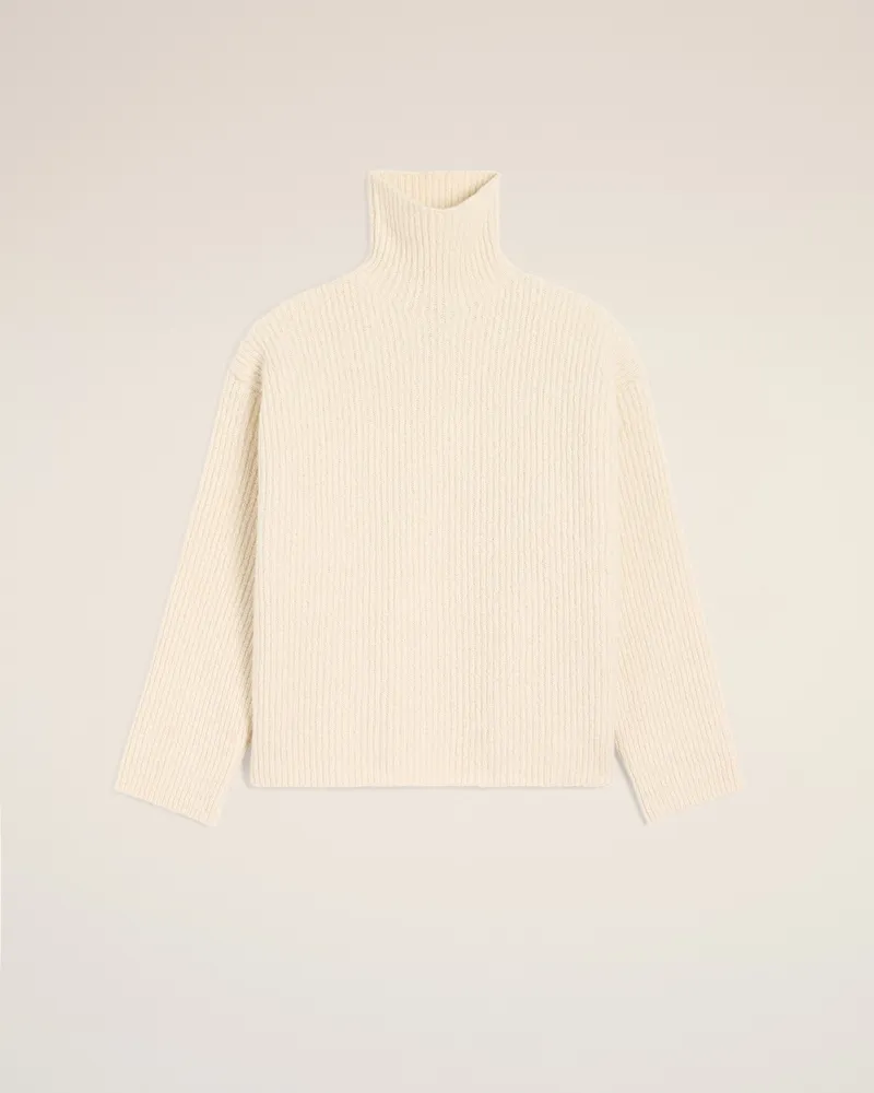 AMI Paris Pullover mit hohem Stehkragen aus Wolle in Weiß Weiß Unisex Ivory