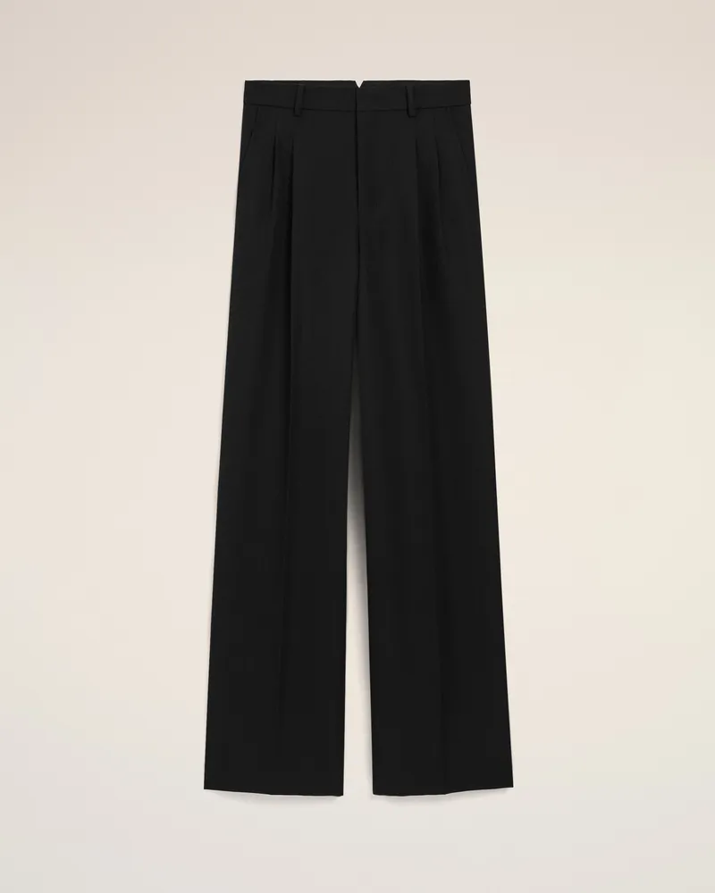 AMI Paris Gerade Hose aus schwarzer Wolle Schwarz für Herren Schwarz
