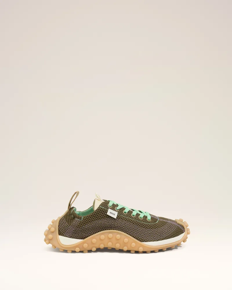 AMI Paris Mirage Sneaker aus grünem Mesh Grün Unisex Bronze